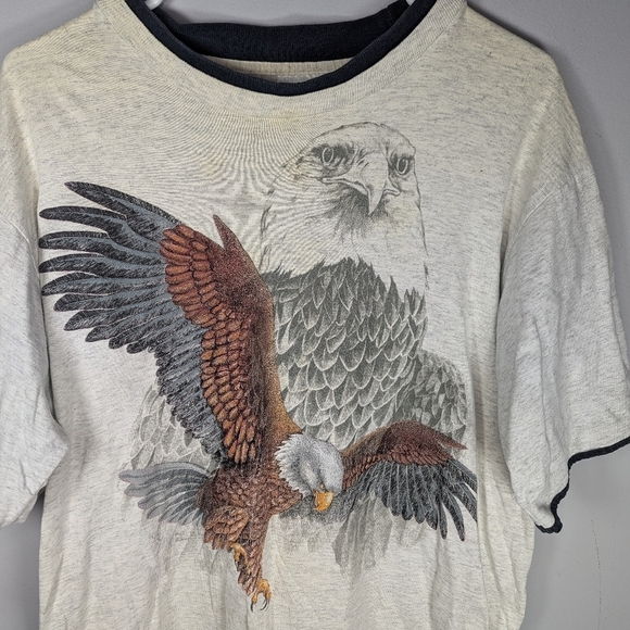 Vintage Hazelwoods Premium American Bald Eagle Nature Tshirt size men's Large - Picture 2 of 7